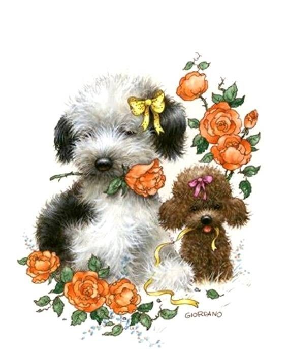 Mitaines Vintage Pour Enfant - Motif Chiot Blanc Et Rose - Pour Fille - Occasion Très Bon état